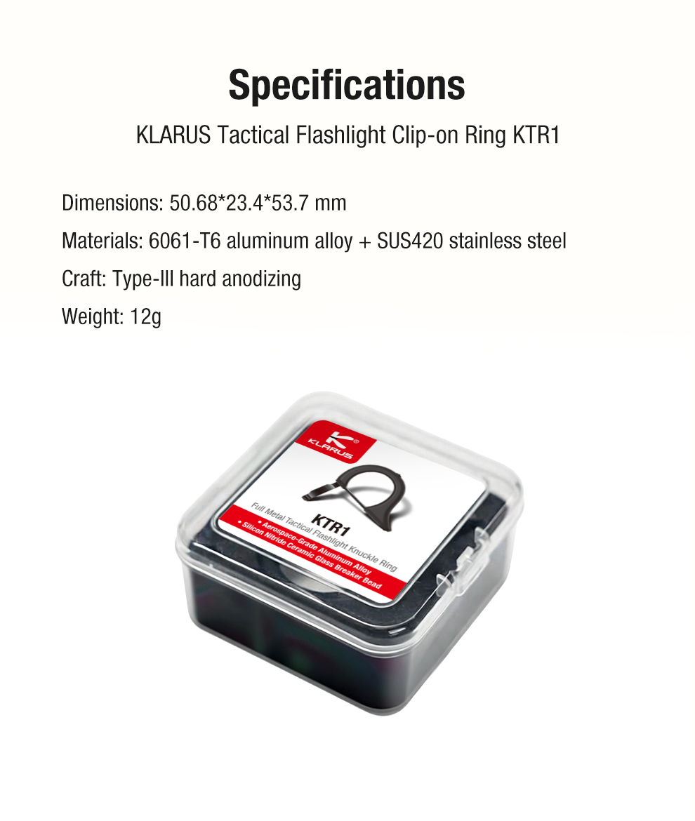 KTR1 Tactical Flashlight Clip-On Ring - 8