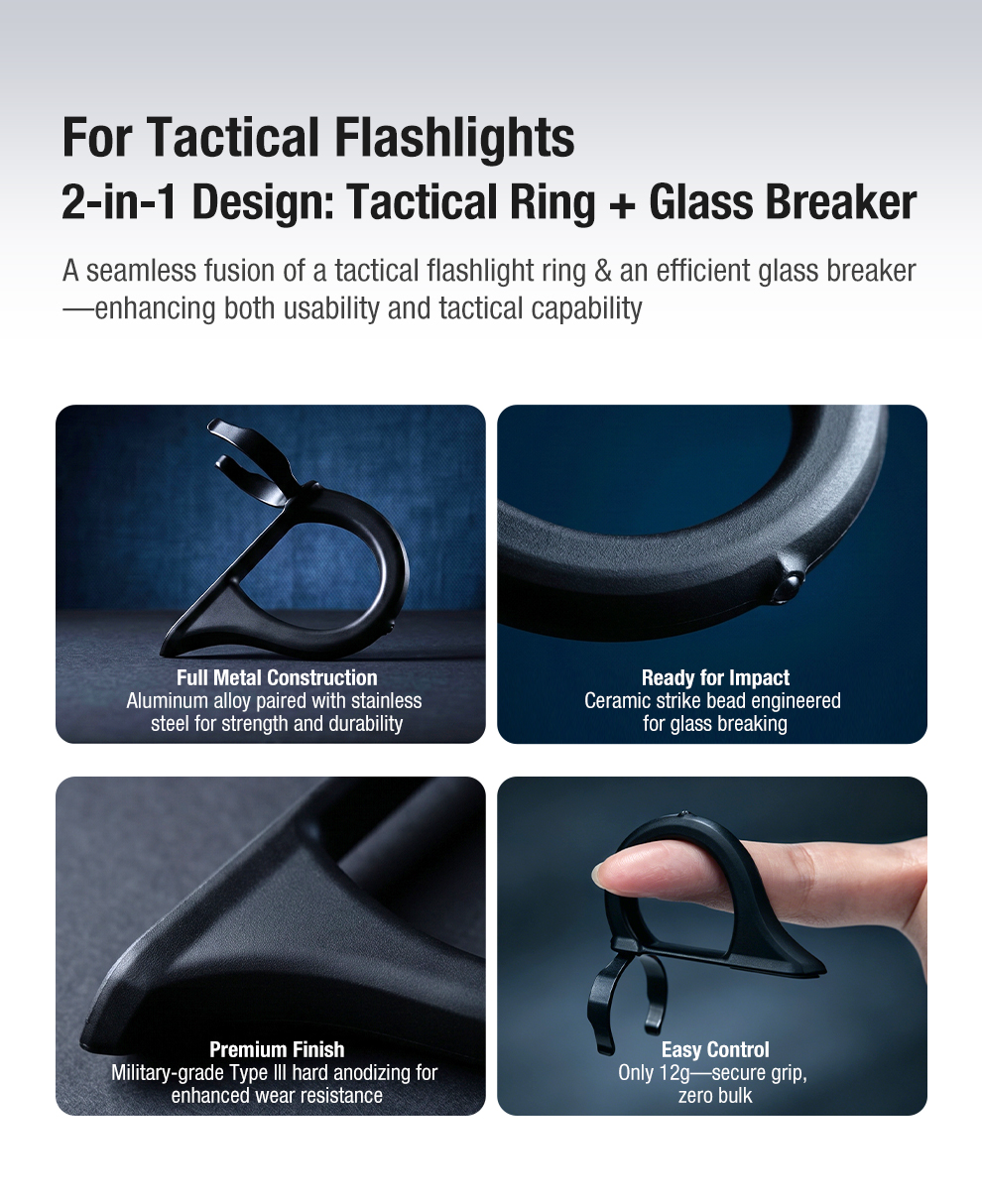 KTR1 Tactical Flashlight Clip-On Ring - 2
