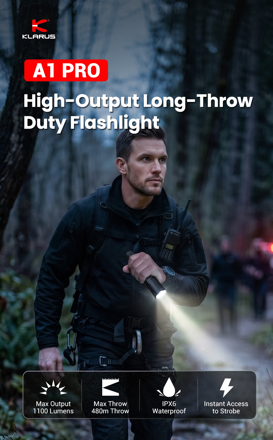 High-Output Long-Throw Duty Flashlight