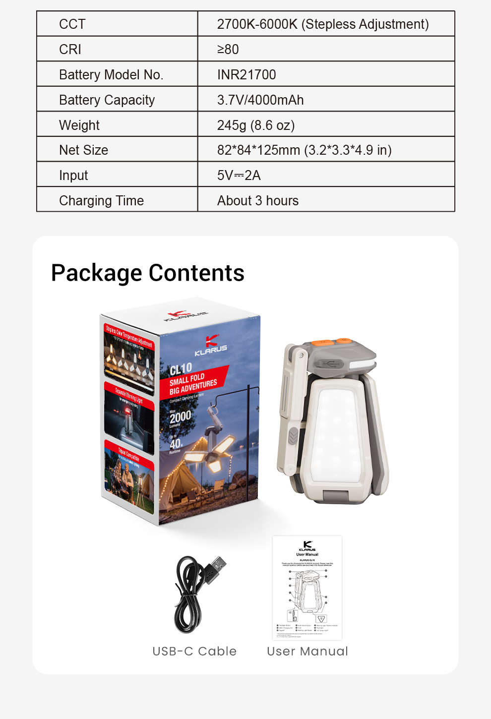 CL10 Package Contents